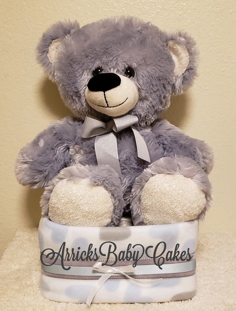 Diaper Cake~Teddy Bear~Baby Shower Gift~Baby Boy~Centerpiece ~Free Shipping 🐻🐻