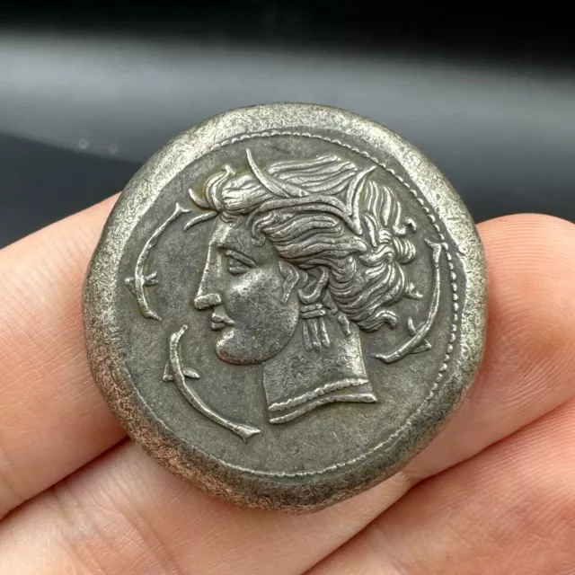 Rare Ancient Greek Roman Queen Silver Plated unique Coin