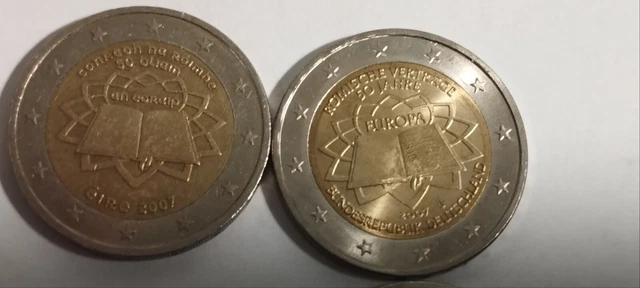 PIECE DE 2 euros 8 pays 2007 Traite De Rome 50 eme anniversaire EUR 1