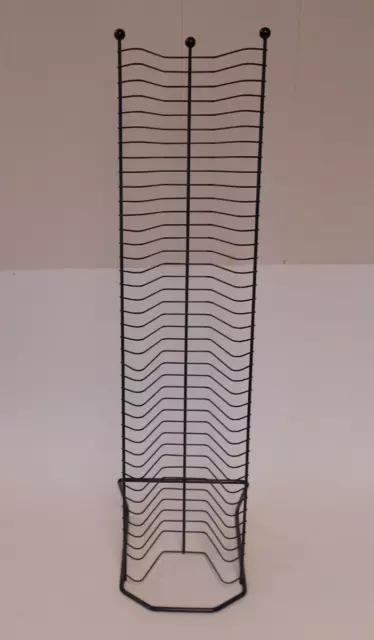 Metal Media Tower Rack Holder Stand Storage Organizer Holds 40 DVDs Games Movies
