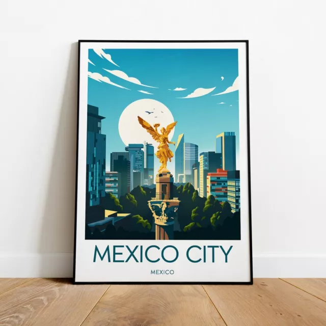 United States, Mexico City Traditional Travel poster Choose your Size