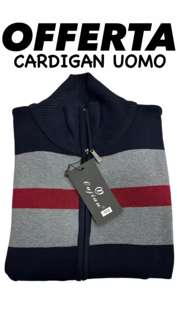 Maglione uomo Lana Pesante Invernale Con Zip Maglia Maglioncino Cardigan