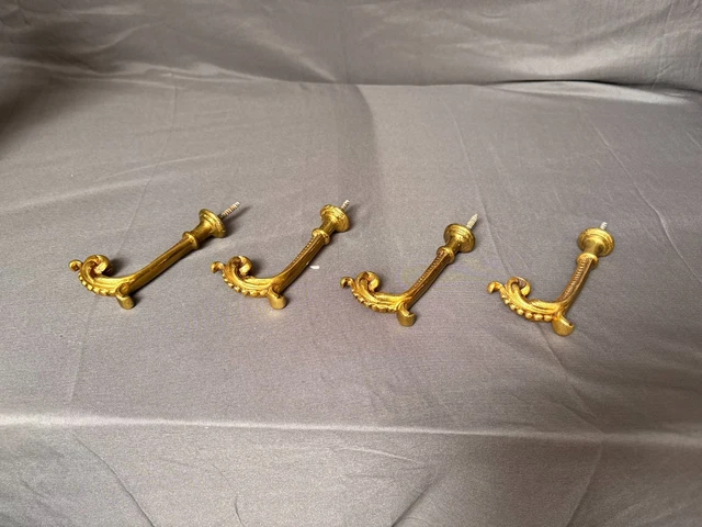 Lot De 3 Crochets Porte-embrasse En Laiton Vintage – Bronze – Style Ancien