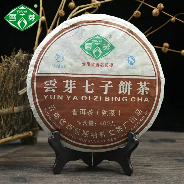 Yunnan Pu-erh Premium YUN YA QI ZI BING CHA Puer Reifer Shu Kuchentee 400g