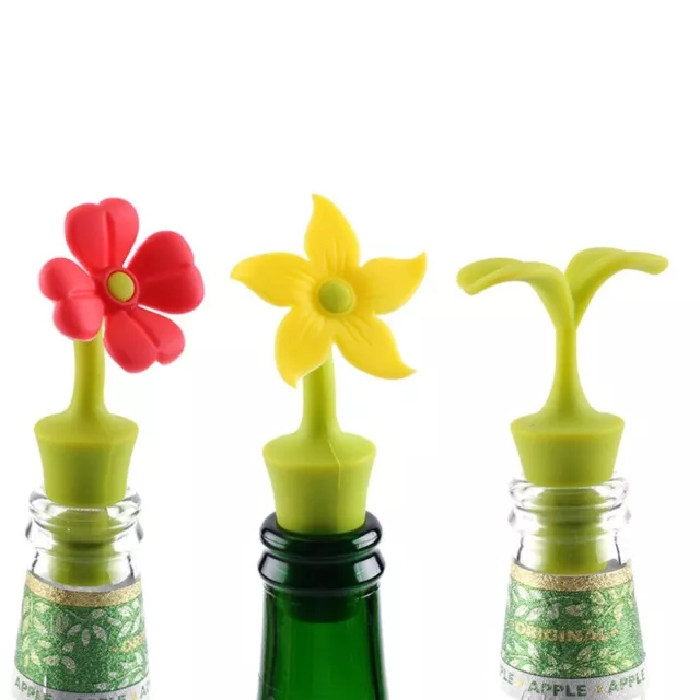 Botellas de vino de silicona tapón flores tipo botellas tapón de sellado
