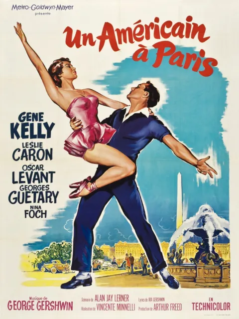 Un Américain A Paris, Gene Kelly, Repro Affiche De Cinema Vintage (40X60)