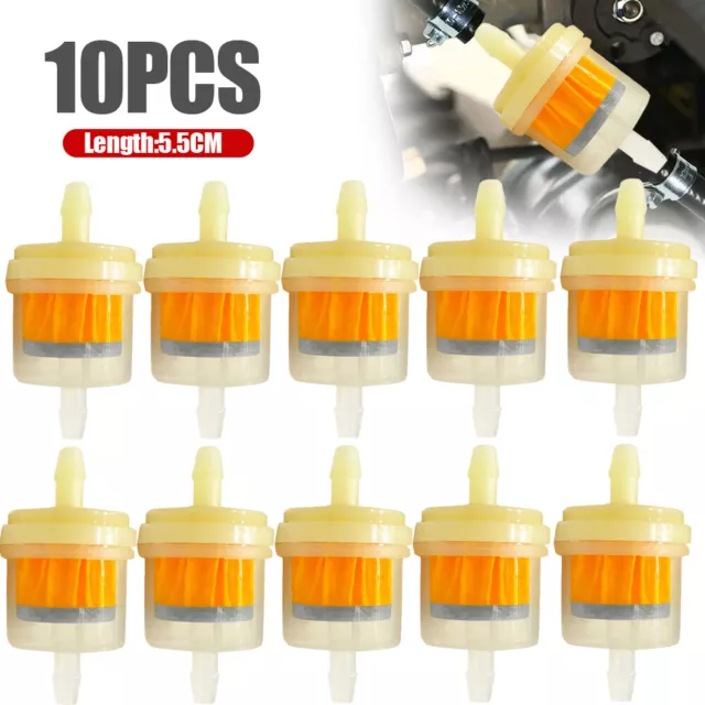 10x Motorcycle Inline Gas Fuel Filter 6MM-7MM 1/4" For Lawn Mower Small Engine