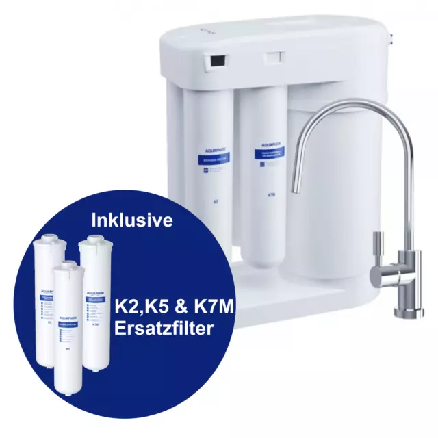 RO-101S Umkehrosmoseanlage Sparpack mit 1 Wege Wasserhahn weiß Trinkwasserfilter