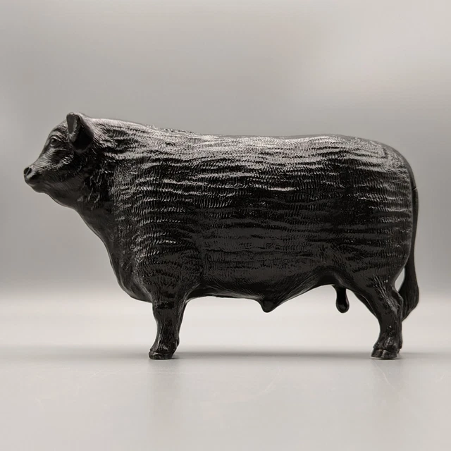 Vtg Hartland Plastics Black Aberdeen Angus Bull - Farm Animal Cow