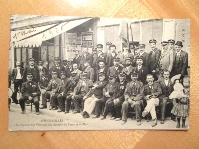 ANCIENNE CARTE POSTALE 1906 - Fourgerolles, la section de vétérans des Armées...