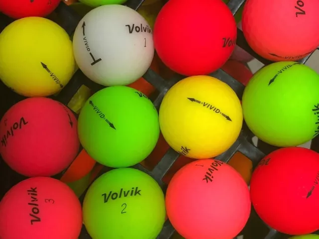 24 Near Mint Volvik Vivid Matte Assorted Color AAAA Golf Balls