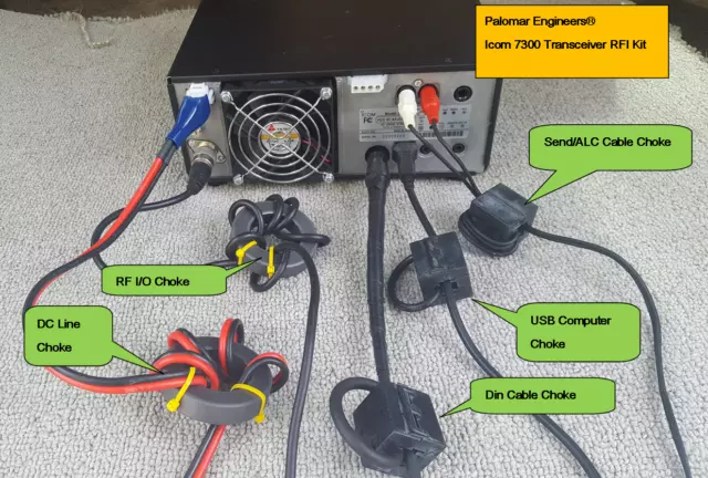 Palomar Engineers Icom IC-7300 Transceiver RFI Kit - 5 RFI/Noise Reduction Filte