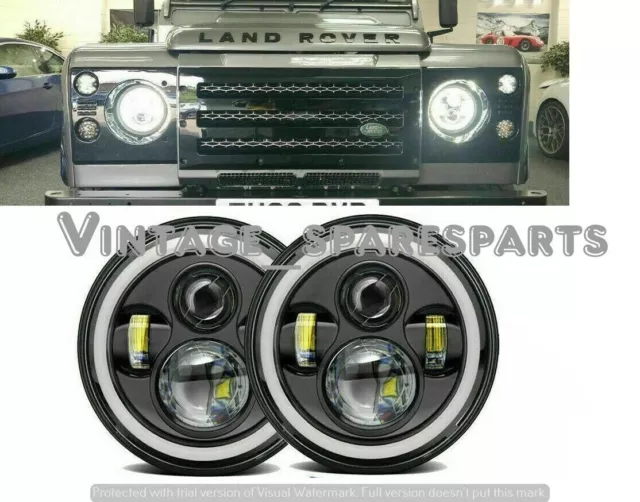 Faro LED de 7 pulgadas con halo y ojo de ángel, luz Drl para Land Rover...