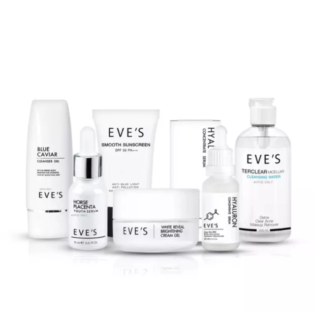 EVE'S Facial Skin Care Set 6pcs Cleanser Serum Brightening Cream Sunscreen Hya