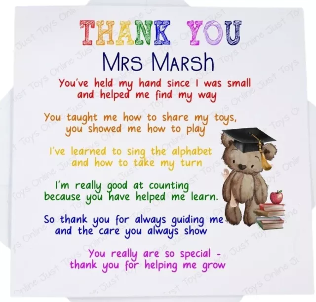 Thank You Teacher Card Personalised