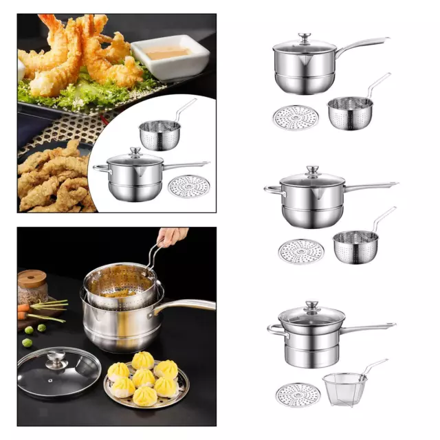 Deep Fryer Pot Set French Fries Cooker Soup Pot for Picnic Home Restaurant