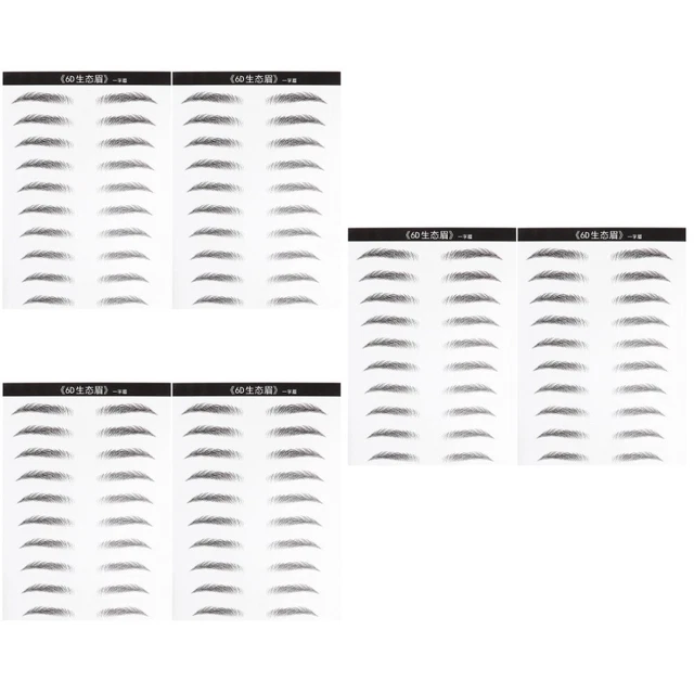 6 feuilles / 20 paires de simulations d'autocollant pour sourcils