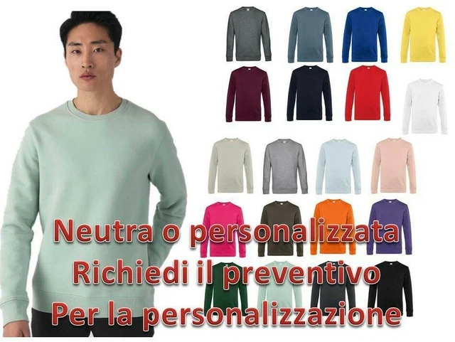 Felpa Girocollo Uomo Felpata Cotone Raglan B&C Maglia da Lavoro