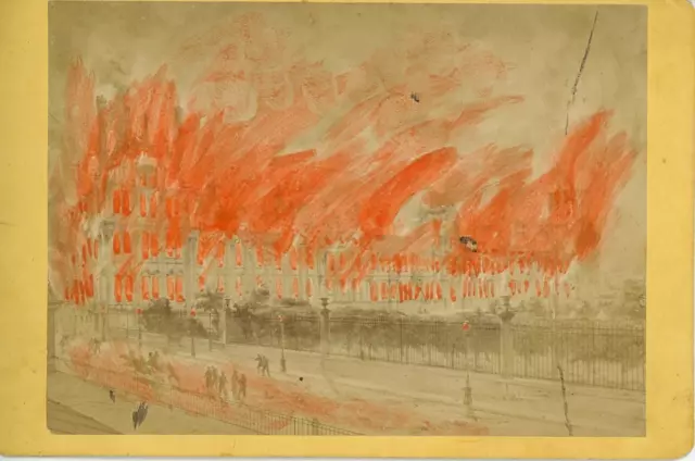 Alexandre Quinet, France, Paris, Palais Royal incendié  Vintage albumen print. C