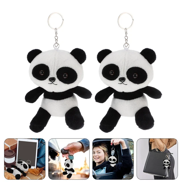 2 Pcs Panda Plush Pendant Backpack Hanging Keychain DIY Tote Decorations