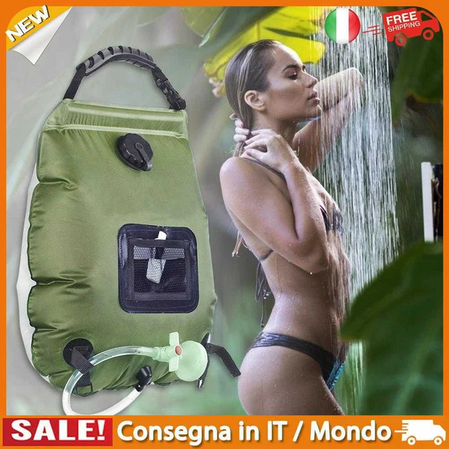 IT Foldable 20L Solar Water Storage Bags Outdoor Heating Shower Bags (Green)