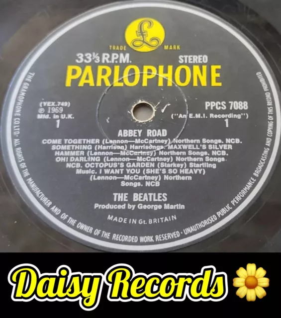 The Beatles - Abbey Road *PPCS 7088* *UK 1st Export* *Misaligned Apple* VG/VG+