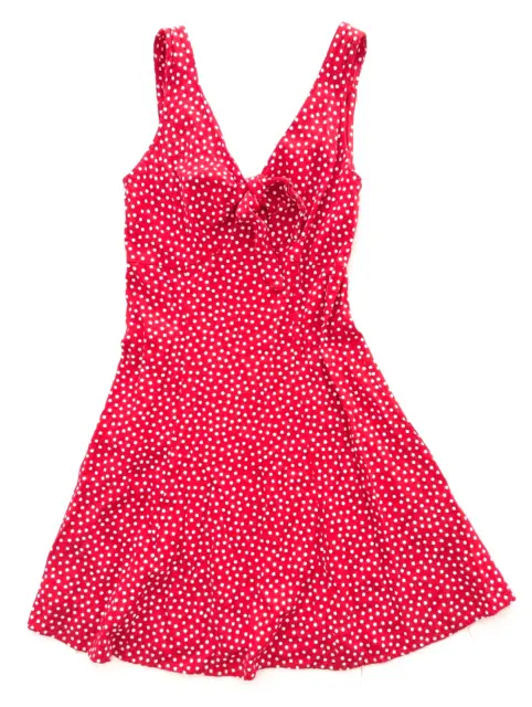 vintage Byer Too! Polka dot dress Womens Small Y2K mini red Bow Sleeveless