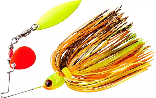 BOOYAH Pond Magic Small-Water Spinner-Bait Bass Fishing Lure Small, Fire Bug