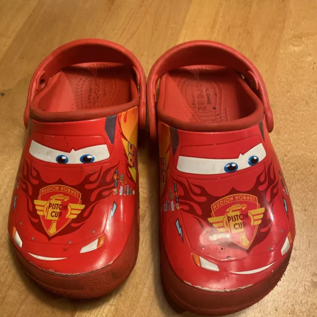 Disney Pixar Cars Lightning McQueen Light Up Red Crocs Adult Size