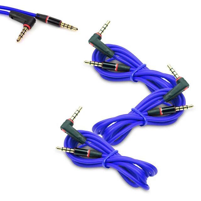3X 4Ft 3.5Mm Aux L M/M Audio Cable Cord Blue For Lg Optimus G2 Htc One Moto X G