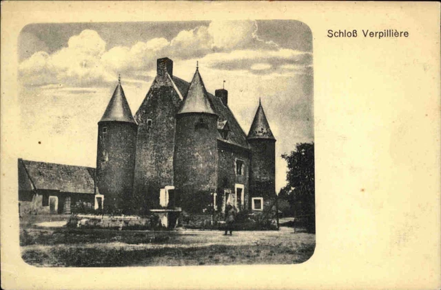 Feldpostkarte 1. WK Schloss Verpillière Feldpoststempel Feldpost nach Kavelstorf