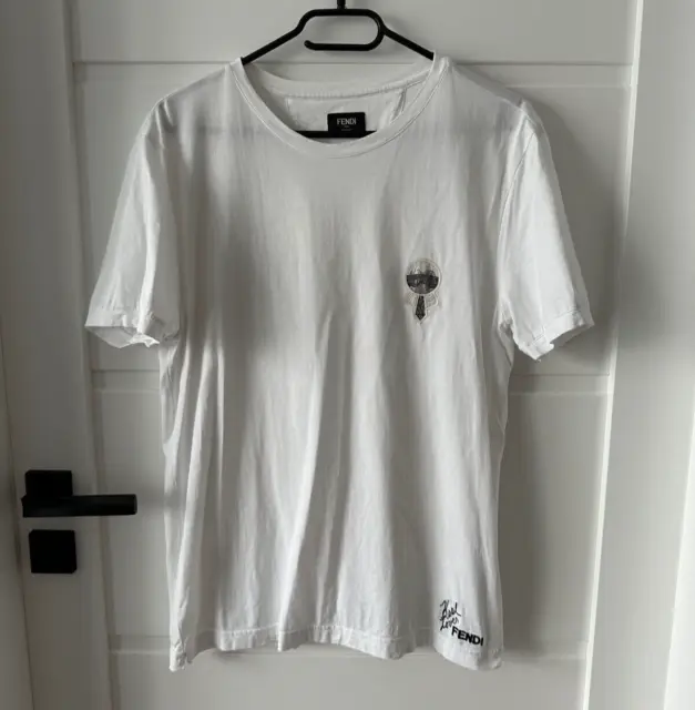 Fendi x Karl Lagerfeld white t shirt cotton