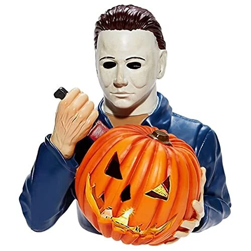 Halloween Michael Myers Light Up LED Statue Pumpkin Jack-o-Lantern Yard Decor