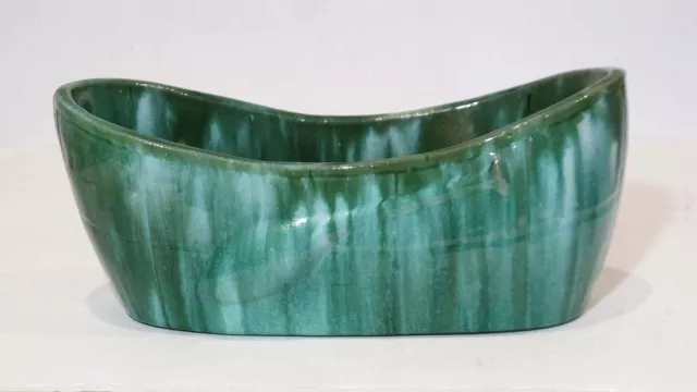 John Campbell Green Drip Glazed Pottery Canoe Trough,  Australian Pottery