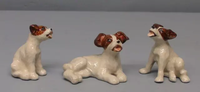 Northern Rose Porcelain Jack Russell Terrier Dog Trio