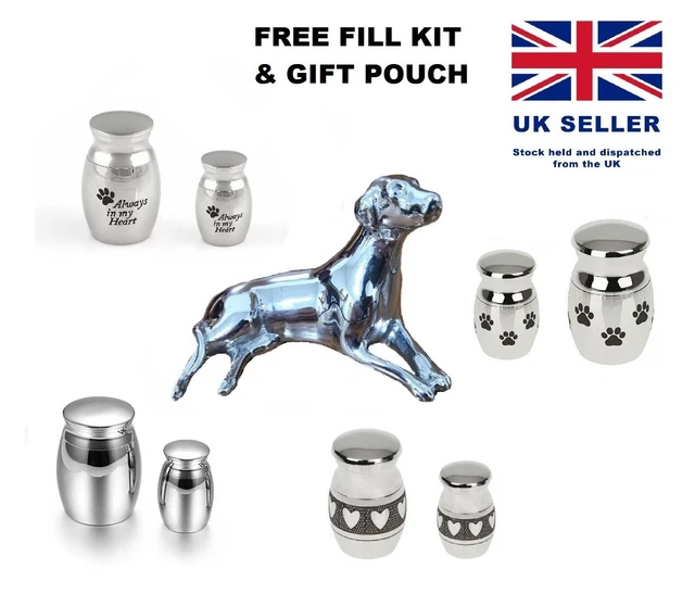 Pet Cat Dog Small Mini Urn Ashes Jar Cremation Jewellery Keepsake Memorial Uk