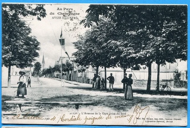 CPA: Avize - Avenue de la Gare taken from the Jard / 1904