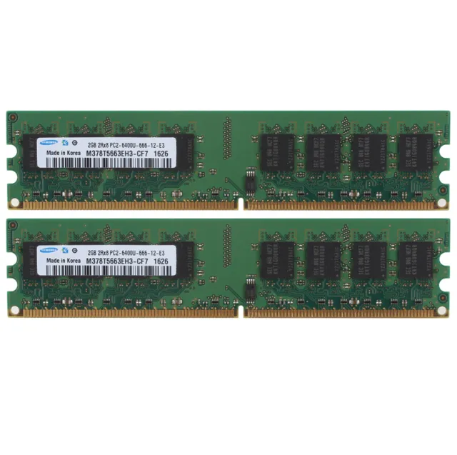 Samsung 4GB RAM 2X 2 GB DDR2 800MHz PC2-6400U 240PIN DIMM Desktop memory intel