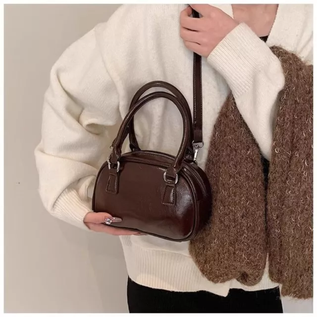 PU LEATHER WOMEN Mini Handbags Solid Color Crossbody Bag Fashion Tote ...