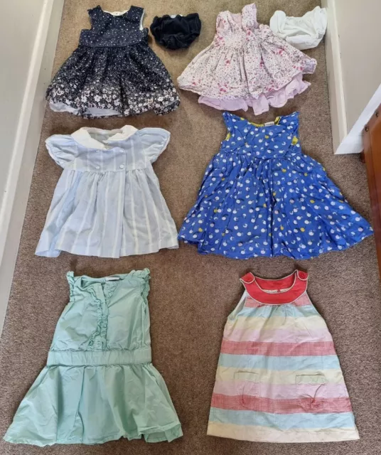 Baby Girl 9-12 months clothes bundle 6 Spring Summer Dresses