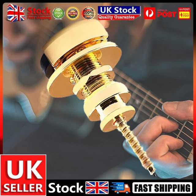 2 Pcs Guitar Strap Locks with Mounting Screws Security Strap Lock (Gold) UK