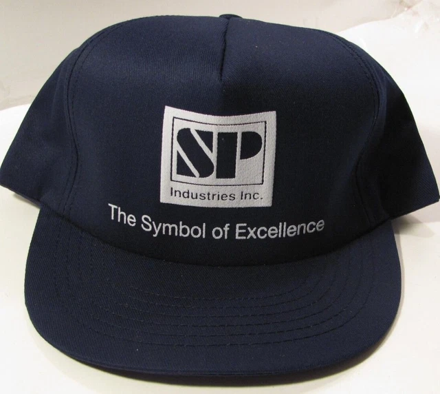 Vintage SP Industries Navy Blue Ball Cap Adjustable Snapback Trucker Hat Lab