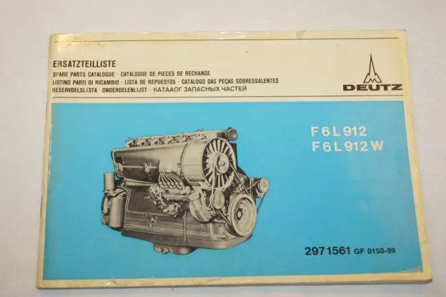 MAGIRUS DEUTZ ERSATZTEIL-LISTE SPARE PARTS F  6 L 911 912 W  Auflage 5.1975