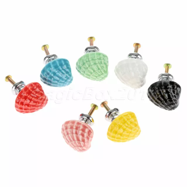Cute Shell European Style Ceramic Drawer Pull Handle Cabinet Cupboard Door Knobs