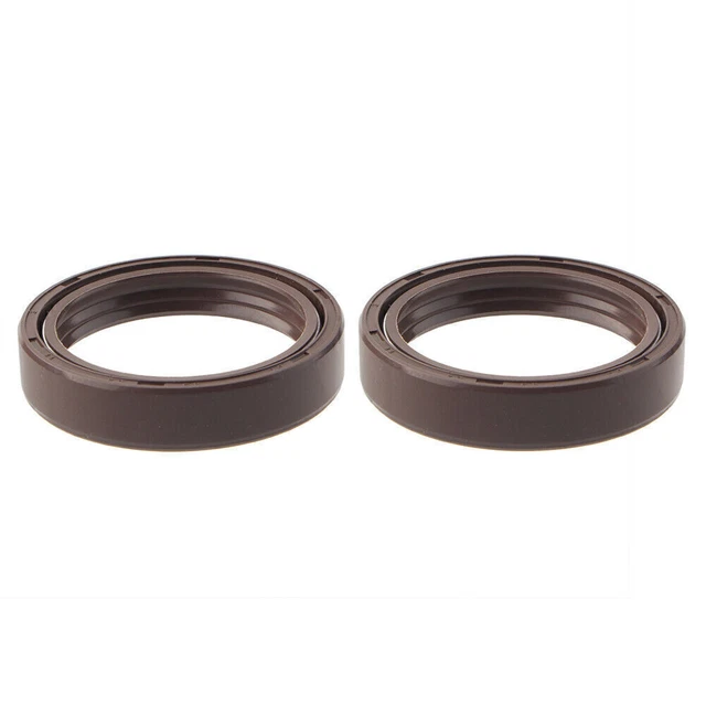 2x Nitrile Glue Brown Front Fork Damper Shock Absorber Oil Seal For Motorcycle