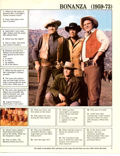 BONANZA tv show 35 pages clippings lot- Michael Landon, Lorne Greene, adam-hoss