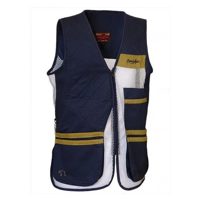 Gilet Tiro a Volo Martiden L Rete Trap Sporting Compak Bianco Blu