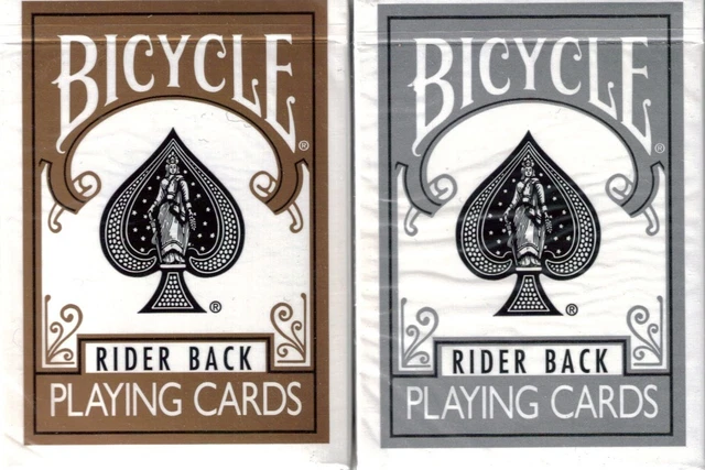 Bicycle Rider Back Box GOLD & SILVER Rider Back Box Set 2 Bicycle Decks Of Playing Cards Magic ...