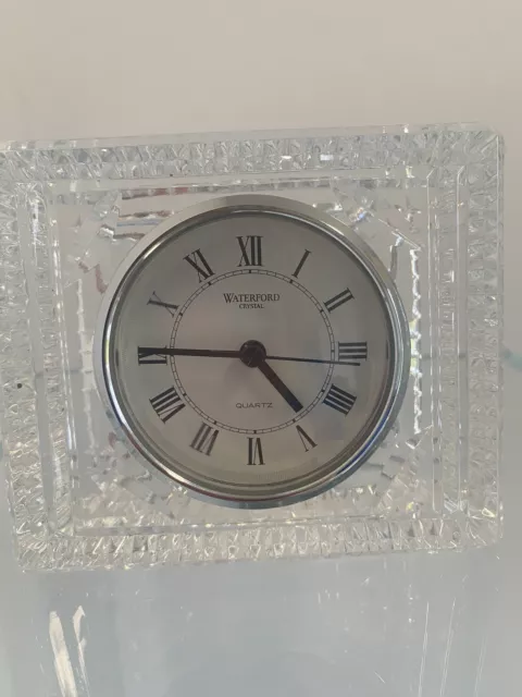 Vintage Waterford Crystal Square Clock Quartz Movement 5 x 4 x 2