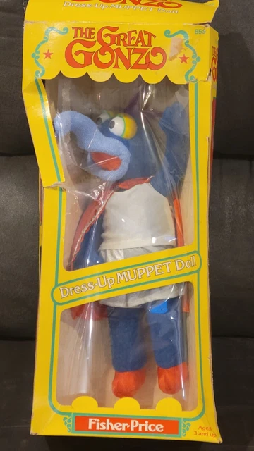 Vintage FISHER PRICE 1982 The Great Gonzo Dress Up Muppet Dolls Jim Henson READ